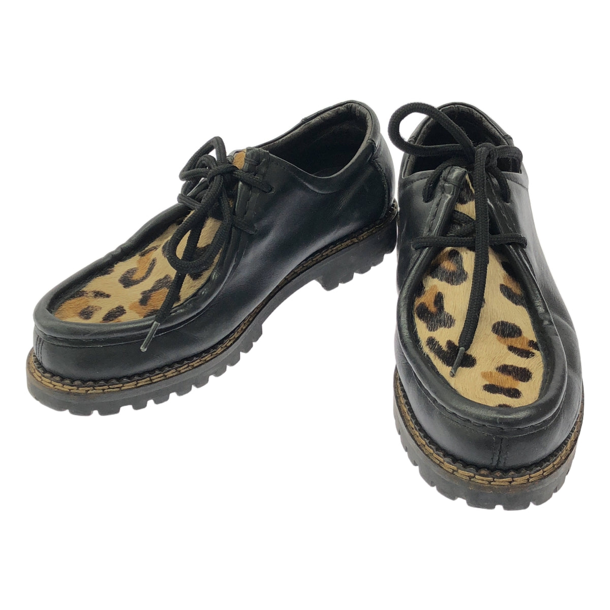 maze / マーゼ | レオパード レザー チロリアンシューズ | 38 | ブラック | レディース