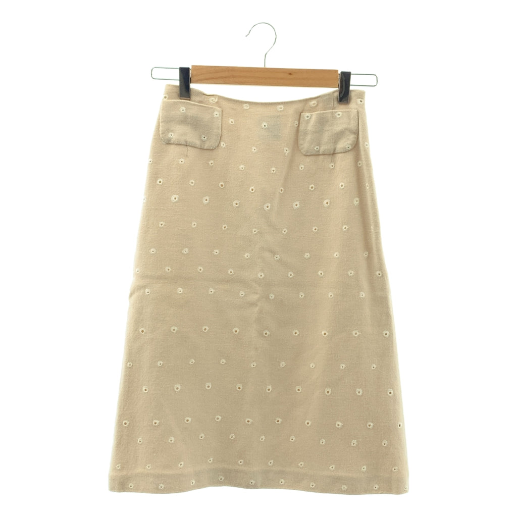 mina perhonen | 貝殼孔 | 側邊拉鍊半身裙 | 有襯裡 | 米色 | 女款