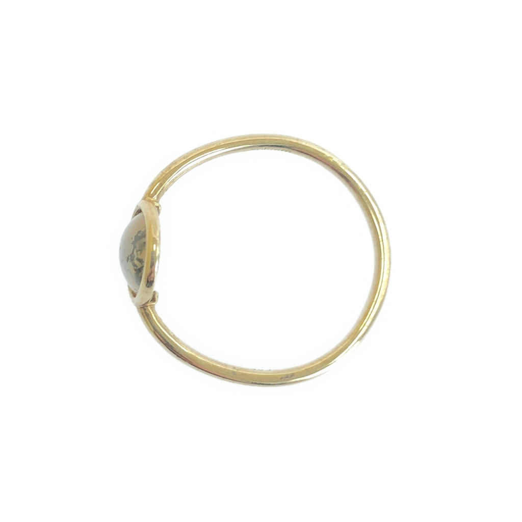 【미품】 sulvam / 살밤 | SILVER STONE RING 실버 스톤 링 | 골드 / 브라운 | 여성