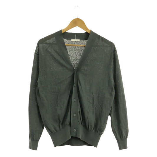 ATON | RECYCLED FRESCA COTTON V-neck cardigan | 2 | Smoke green | Women's