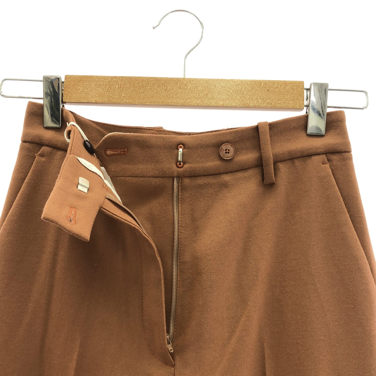 【美品】  CELLAR DOOR / セラドアー | センタープレス スラックス パンツ | 34 | ブラウン系 | レディース