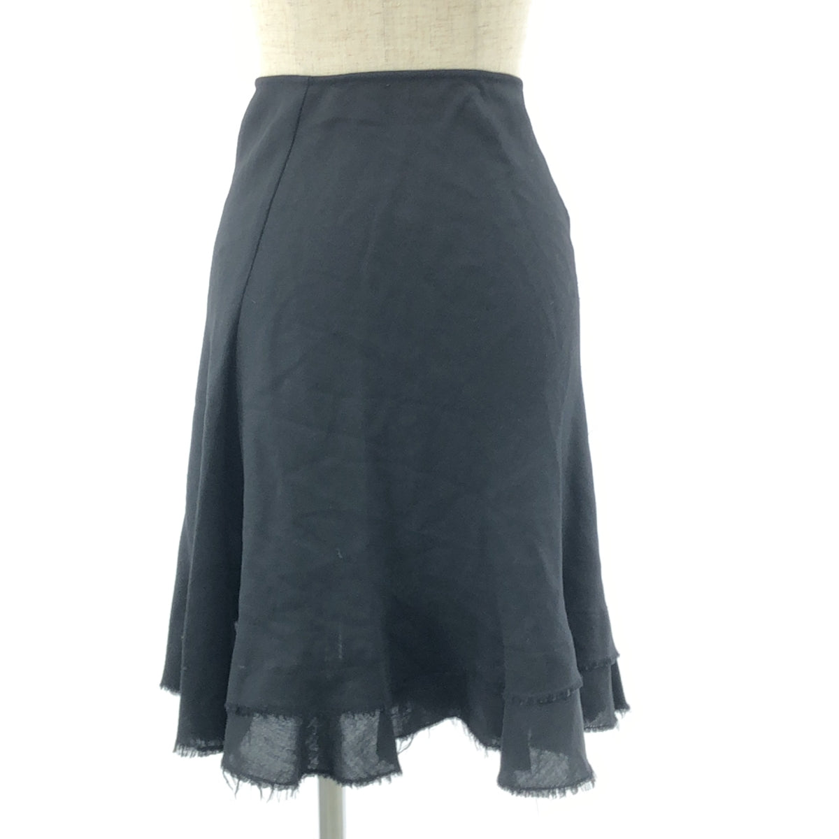 JUNYA WATANABE COMME des GARCONS / ジュンヤワタナベ | ウール 裁断 カットオフ フレアスカート | M | ブラック | レディース