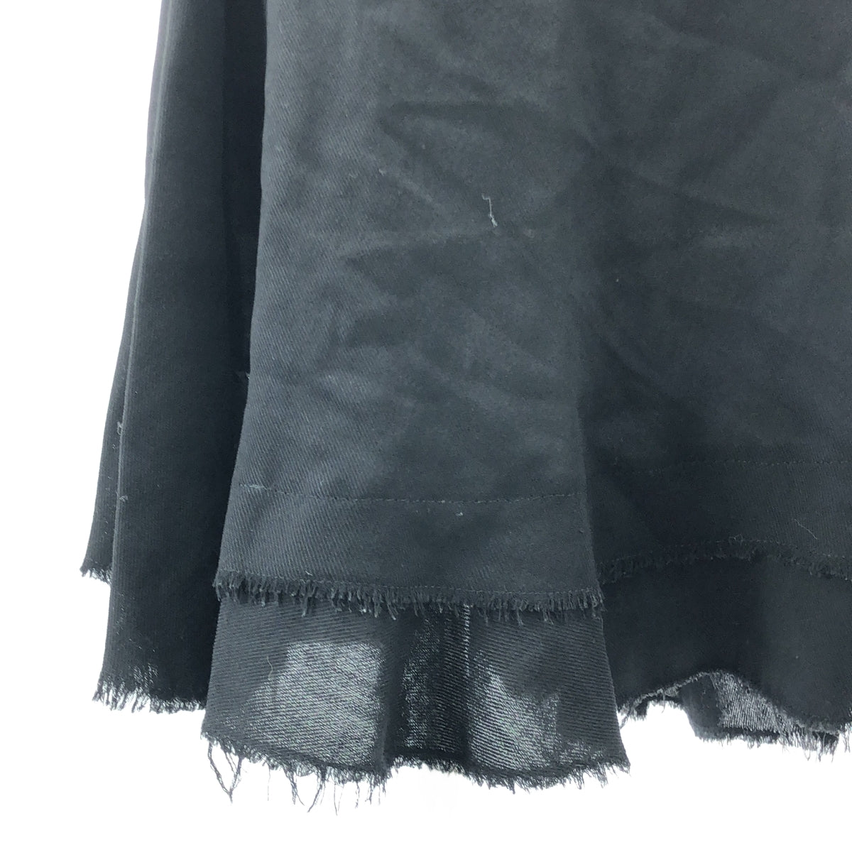 JUNYA WATANABE COMME des GARCONS / ジュンヤワタナベ | ウール 裁断 カットオフ フレアスカート | M | ブラック | レディース