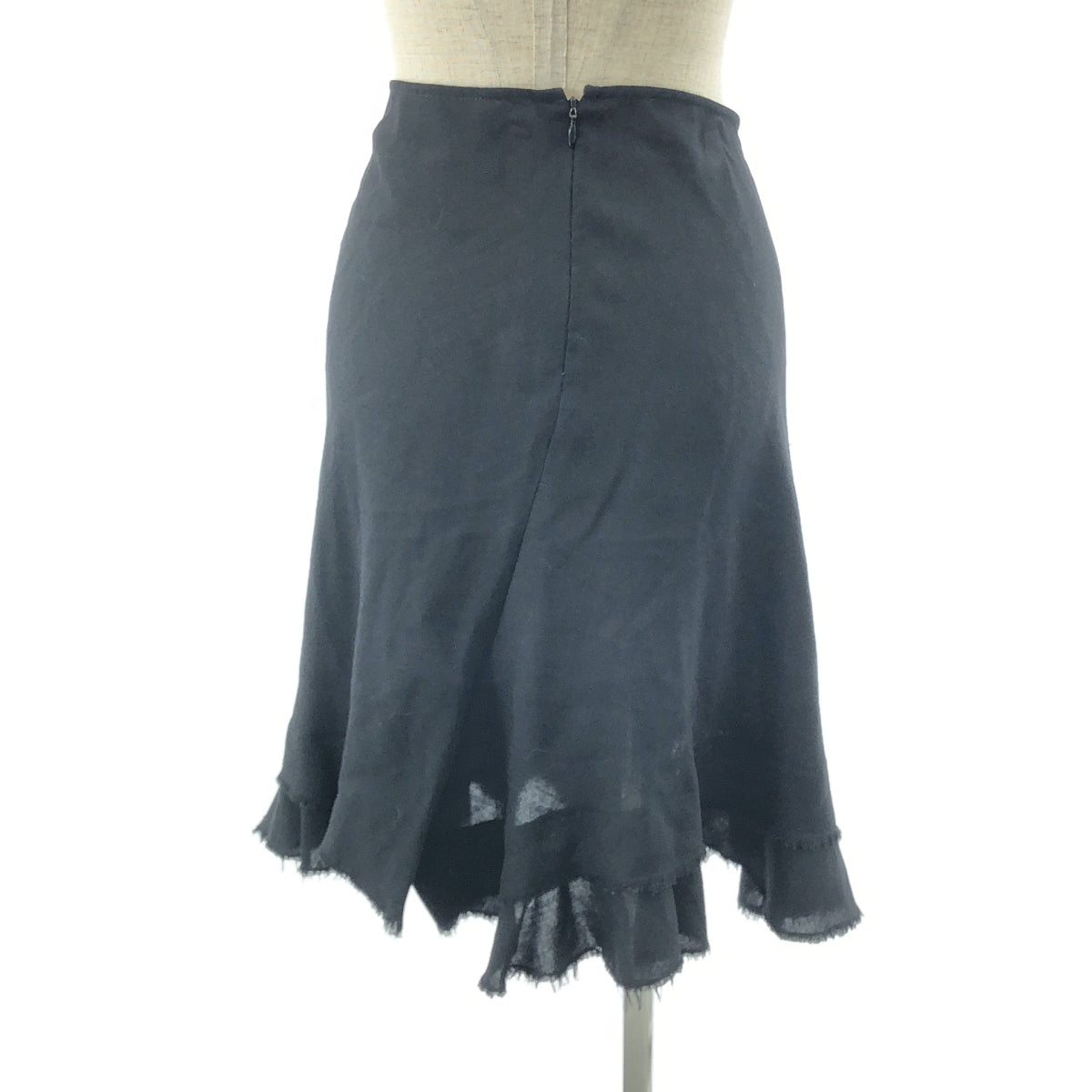 JUNYA WATANABE COMME des GARCONS / ジュンヤワタナベ | ウール 裁断 カットオフ フレアスカート | M | ブラック | レディース