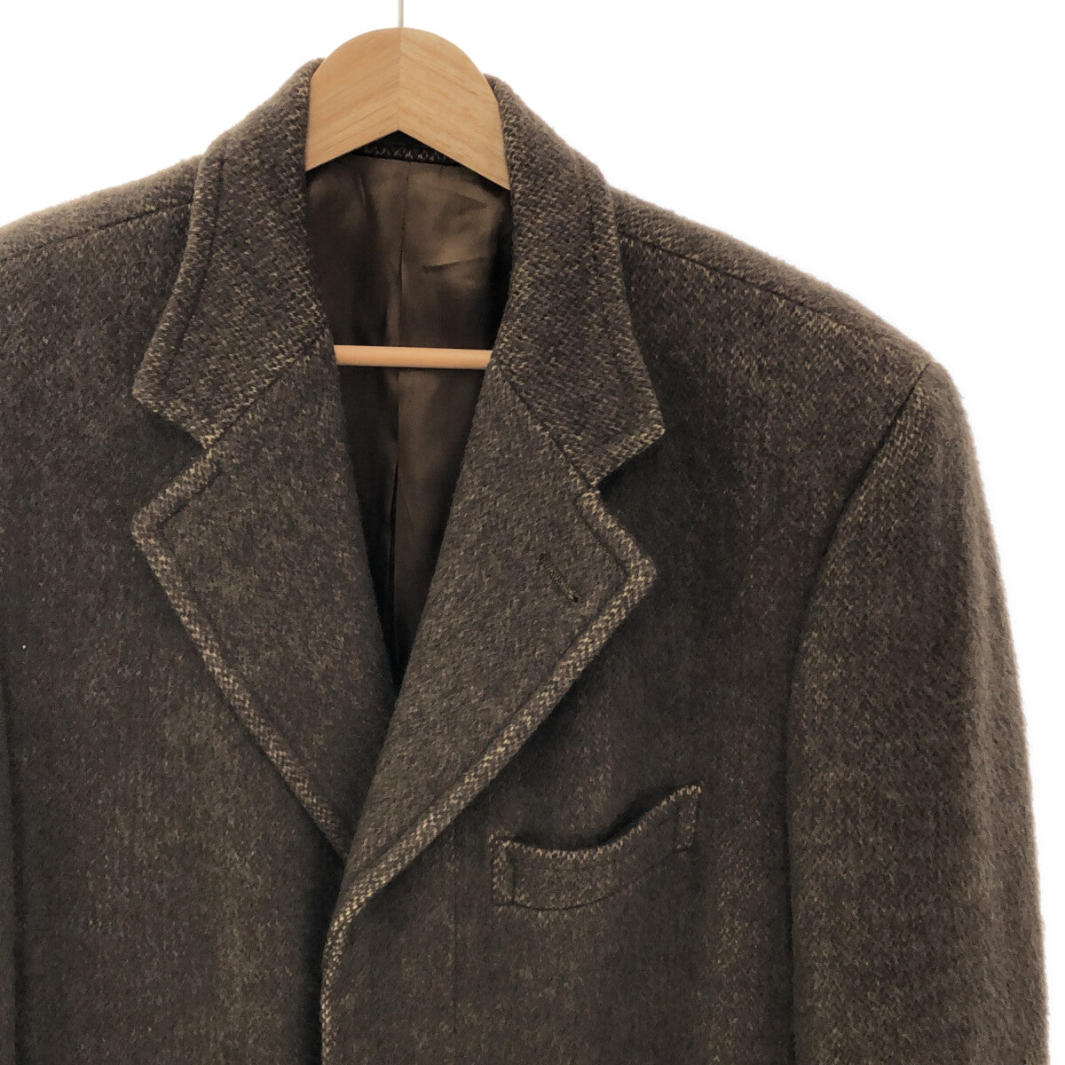 ETRO | Wool Chesterfield Coat | 48 | Khaki | Men's