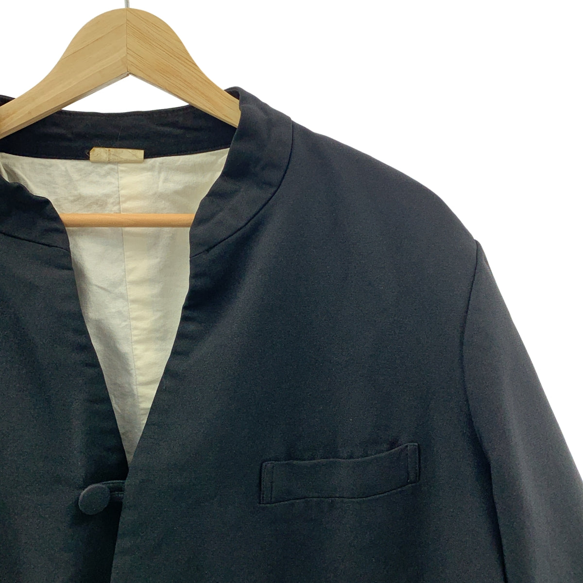 COMME des GARCONS HOMME PLUS / コムデギャルソンオムプリュス | 2018SS | ポリエステル縮絨 マオカラー チャイナジャケット | L | ブラック | メンズ