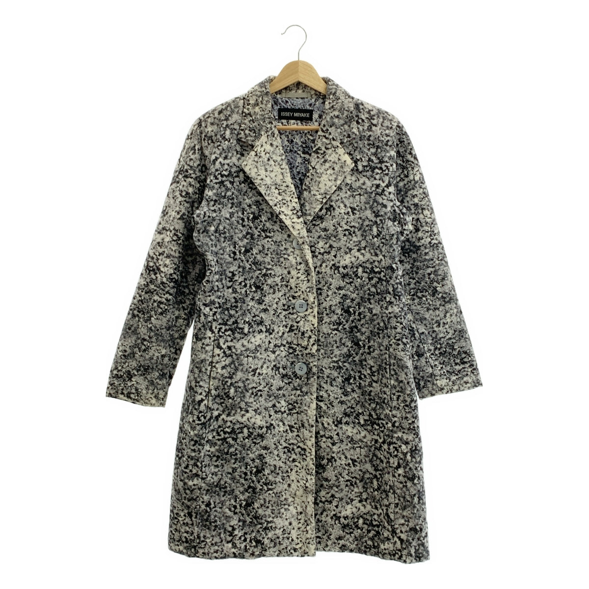 ISSEY MIYAKE / イッセイミヤケ | マーブルプリント チェスターコート | 2 | レディース