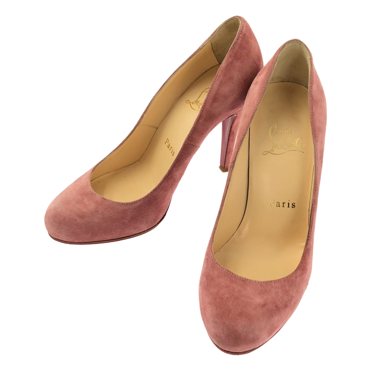 【美品】  Christian Louboutin / クリスチャンルブタン | ラウンドトゥ スエード パンプス | 35.5 | ピンク | レディース