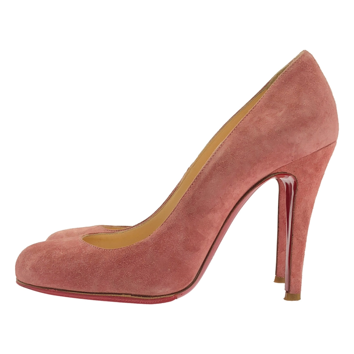 【美品】  Christian Louboutin / クリスチャンルブタン | ラウンドトゥ スエード パンプス | 35.5 | ピンク | レディース
