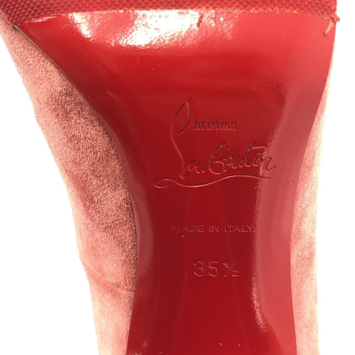 【美品】  Christian Louboutin / クリスチャンルブタン | ラウンドトゥ スエード パンプス | 35.5 | ピンク | レディース