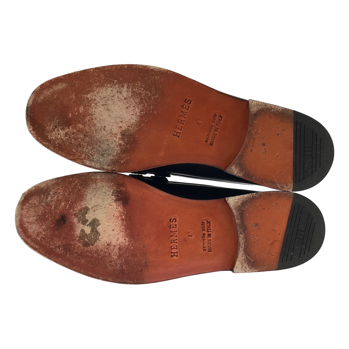 [狀況極佳] 愛馬仕 | KENNEDY 小牛皮莫卡辛樂福鞋 | 尺寸 41 | 黑色 | 男款