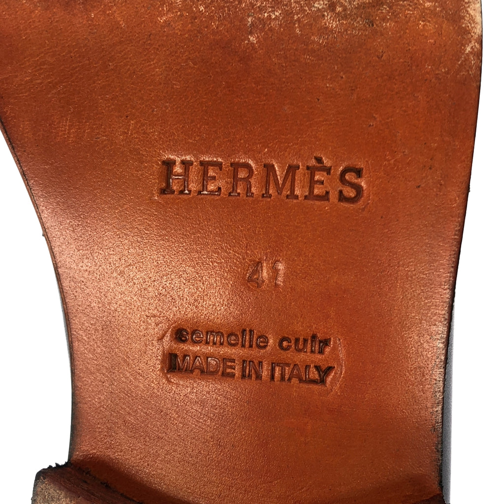 【美品】  HERMES / エルメス | KENNEDY ケネディ カーフレザー モカシン ローファー | 41 | ブラック | メンズ