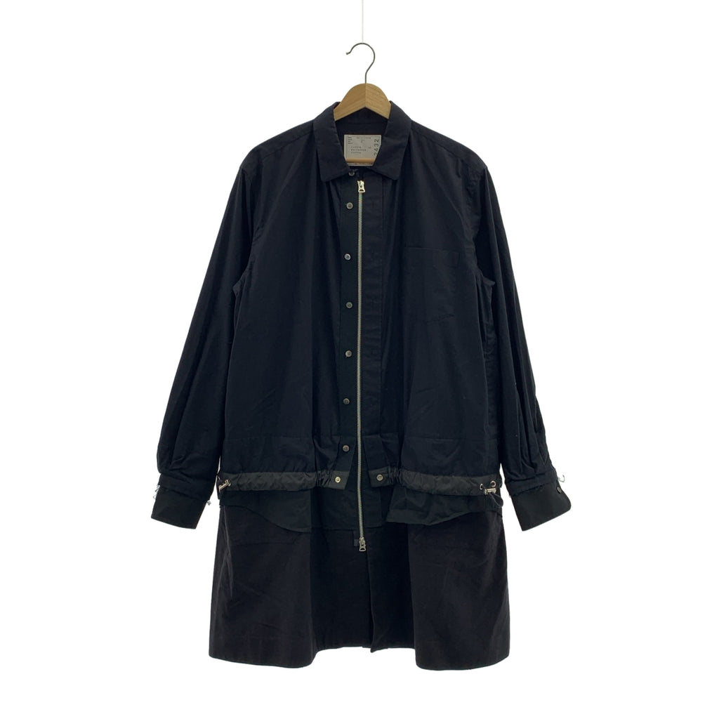 sacai / サカイ | Cotton Poplin Coat 切替 レイヤード コート | 2 |