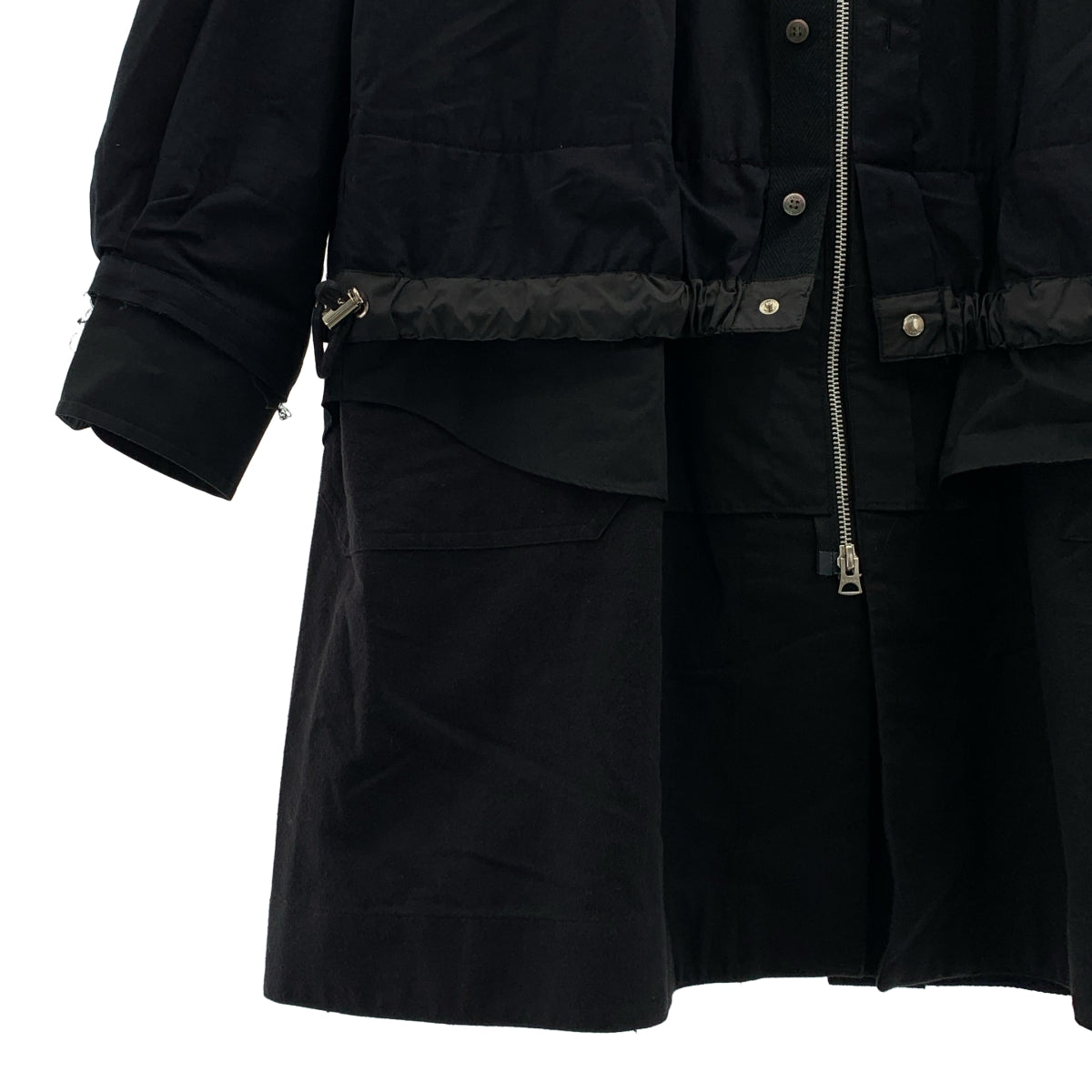 sacai / サカイ | Cotton Poplin Coat 切替 レイヤード コート | 2 |