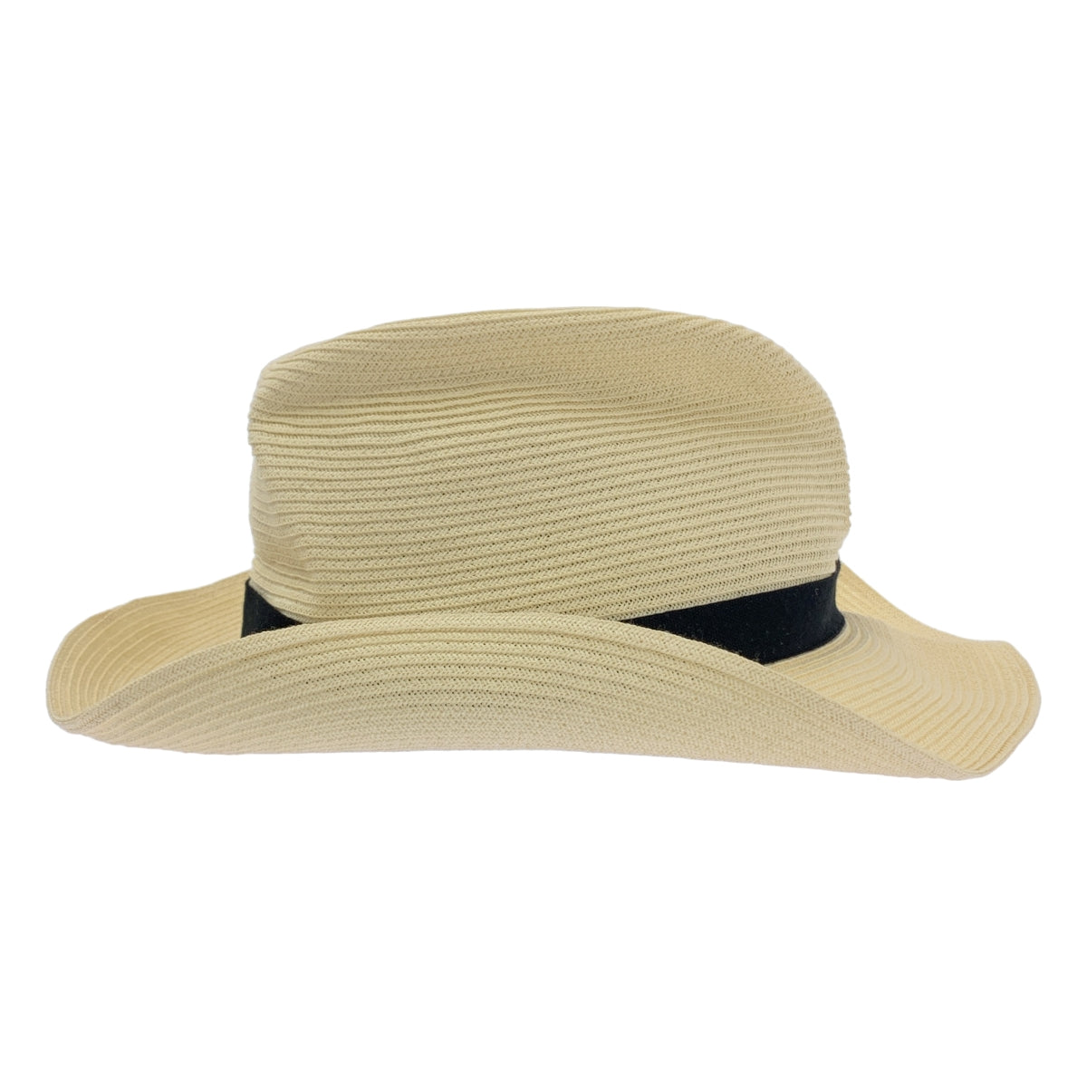 [狀況極佳] 成熟帽。 / 成熟帽 | 盒裝帽 | 草帽 | 象牙色/黑色 | 女款