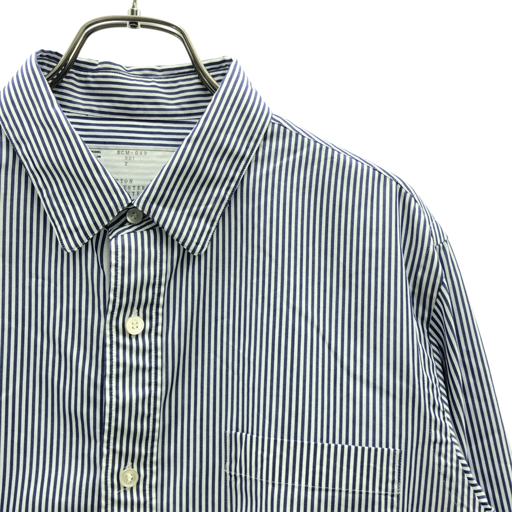 sacai / 사카이 | 스트라이프 로고 버튼 드로우 스트링 셔츠 | 2 | 남성