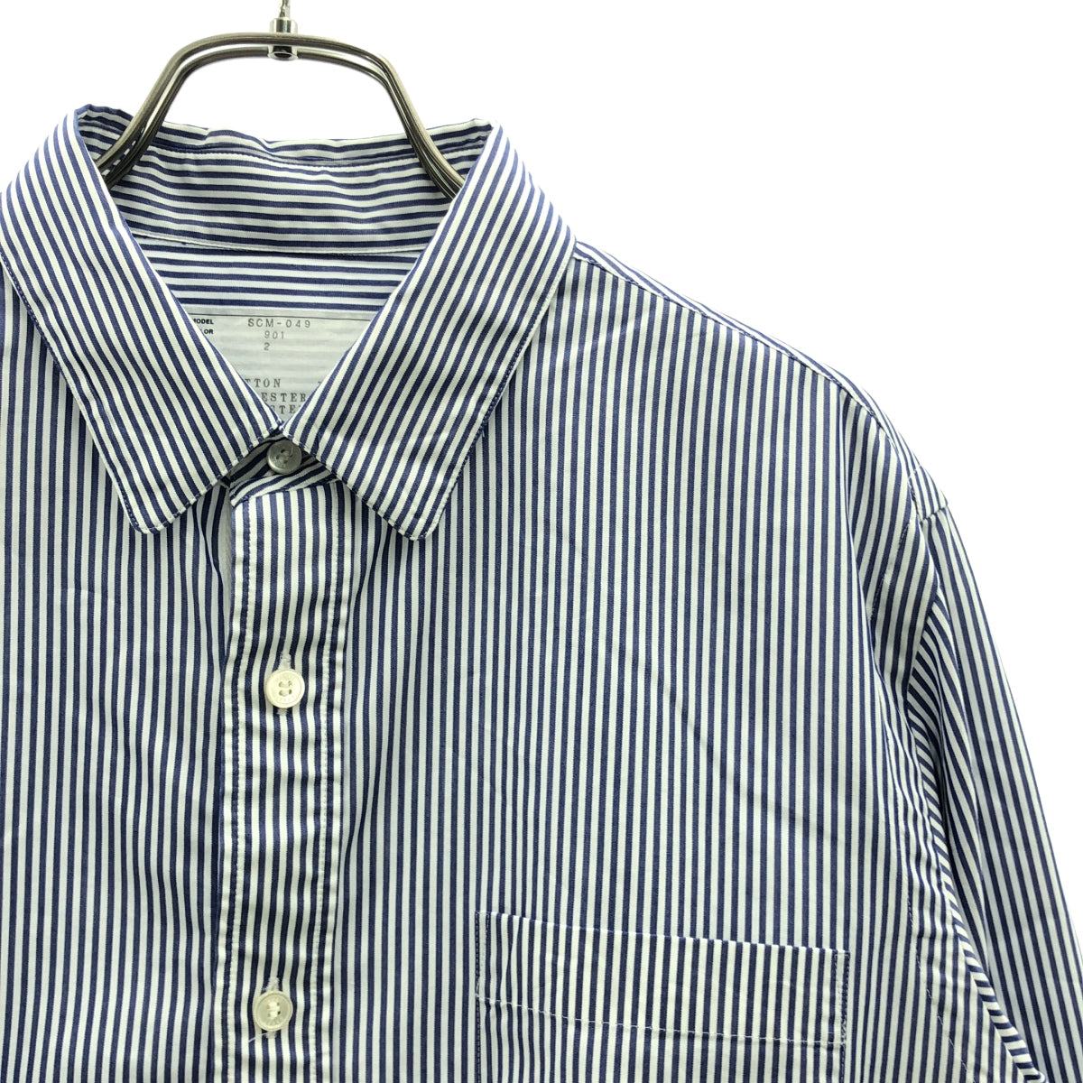 sacai / 사카이 | 스트라이프 로고 버튼 드로우 스트링 셔츠 | 2 | 남성