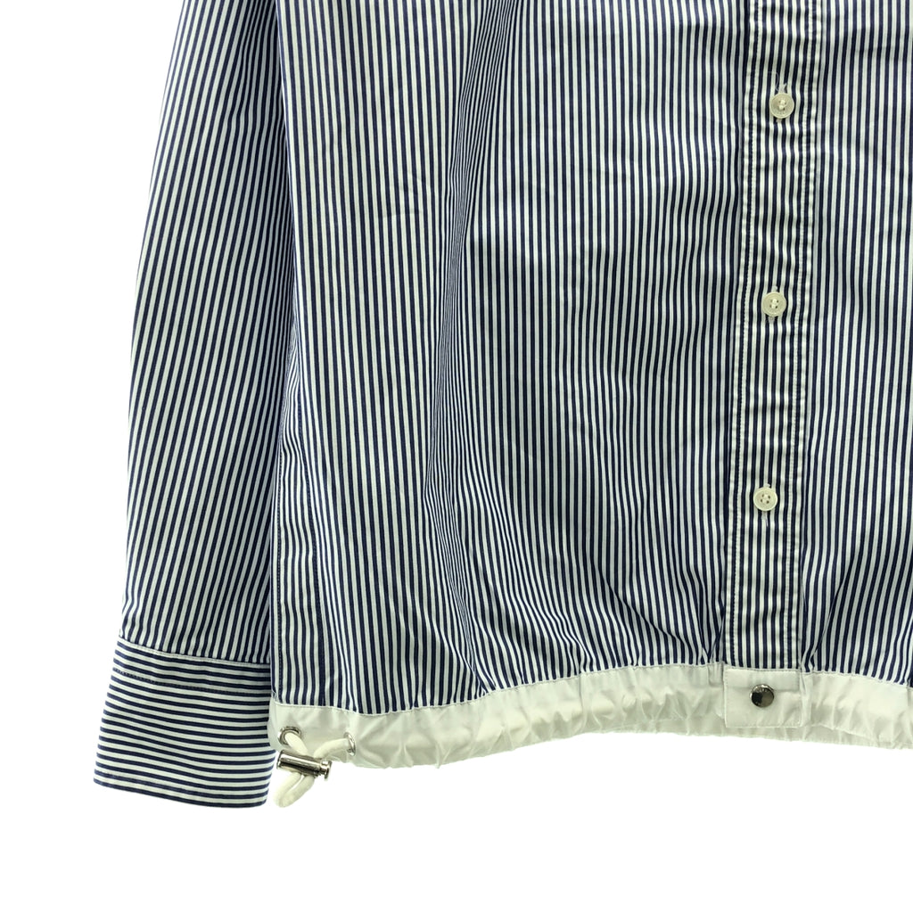 sacai / 사카이 | 스트라이프 로고 버튼 드로우 스트링 셔츠 | 2 | 남성