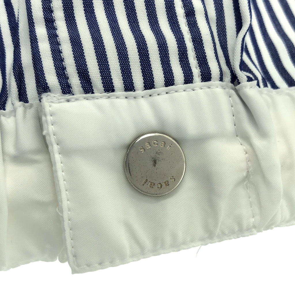 sacai / 사카이 | 스트라이프 로고 버튼 드로우 스트링 셔츠 | 2 | 남성