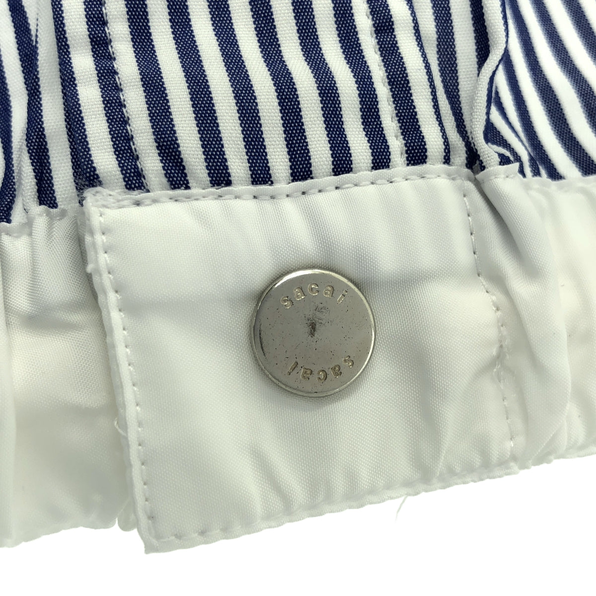 sacai / 사카이 | 스트라이프 로고 버튼 드로우 스트링 셔츠 | 2 | 남성