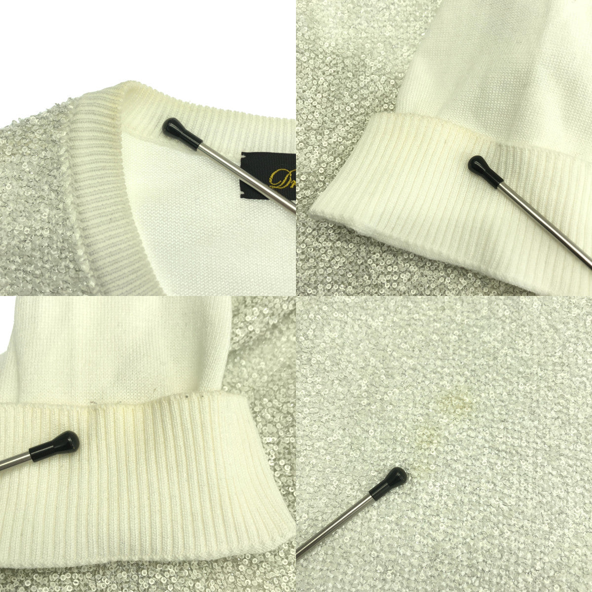 Drawer ドゥロワー スパンコールショートスリーブニット Drawer / ドゥロワー | SPRING 7G スパンコール ショートスリーブ