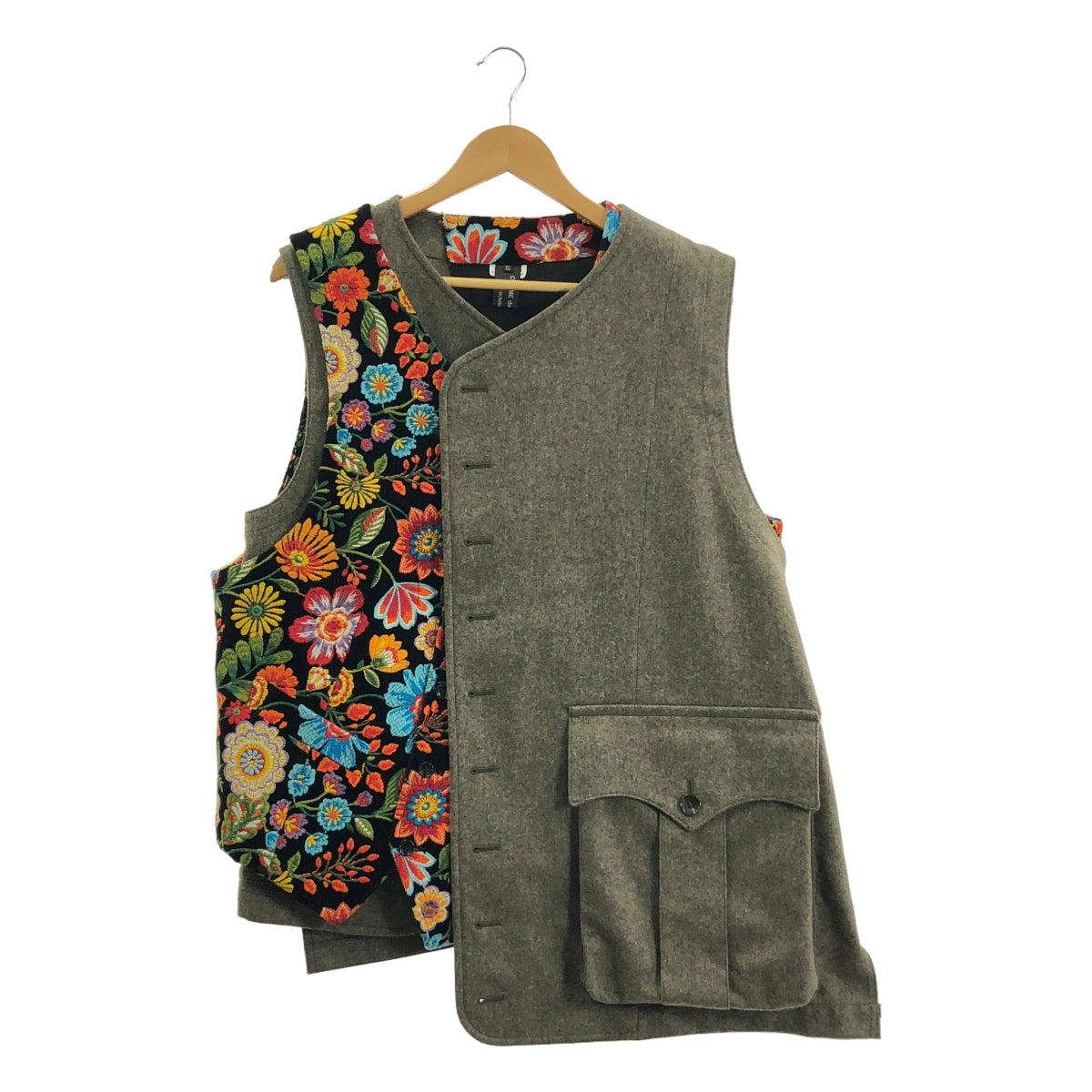 COMME des GARCONS HOMME PLUS / コムデギャルソンオムプリュス | 2025AW | フローラル エンブロイダリー ドッキングジレ ベスト | XL | メンズ
