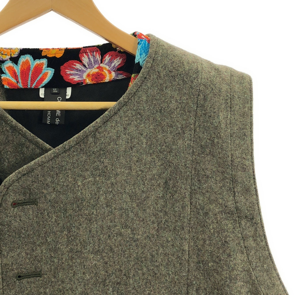 COMME des GARCONS HOMME PLUS / コムデギャルソンオムプリュス | 2025AW | フローラル エンブロイダリー ドッキングジレ ベスト | XL | メンズ