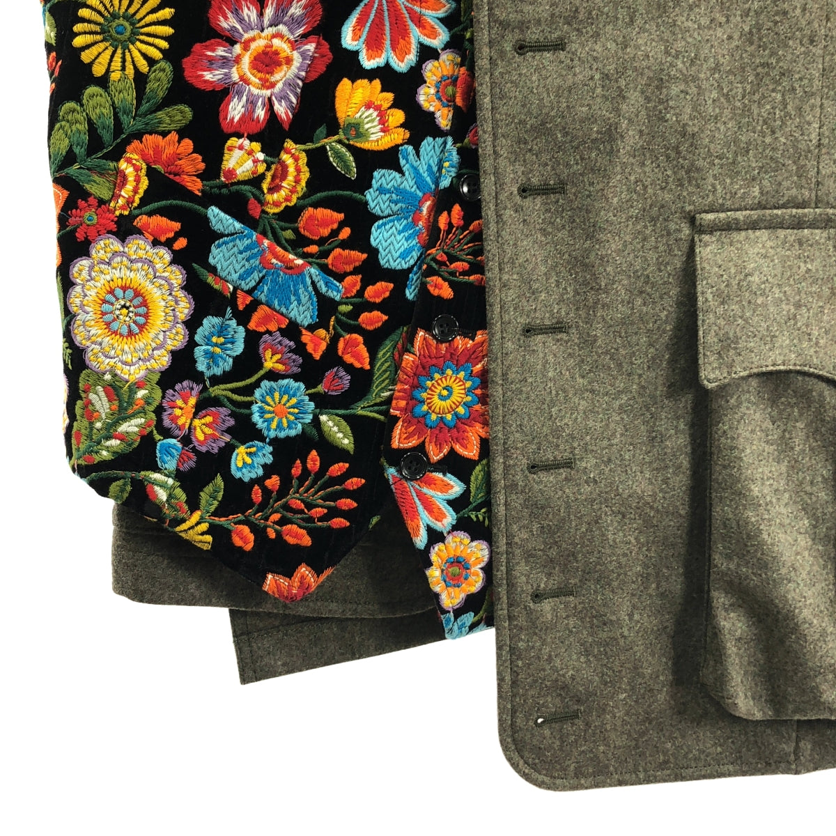 COMME des GARCONS HOMME PLUS / コムデギャルソンオムプリュス | 2025AW | フローラル エンブロイダリー ドッキングジレ ベスト | XL | メンズ