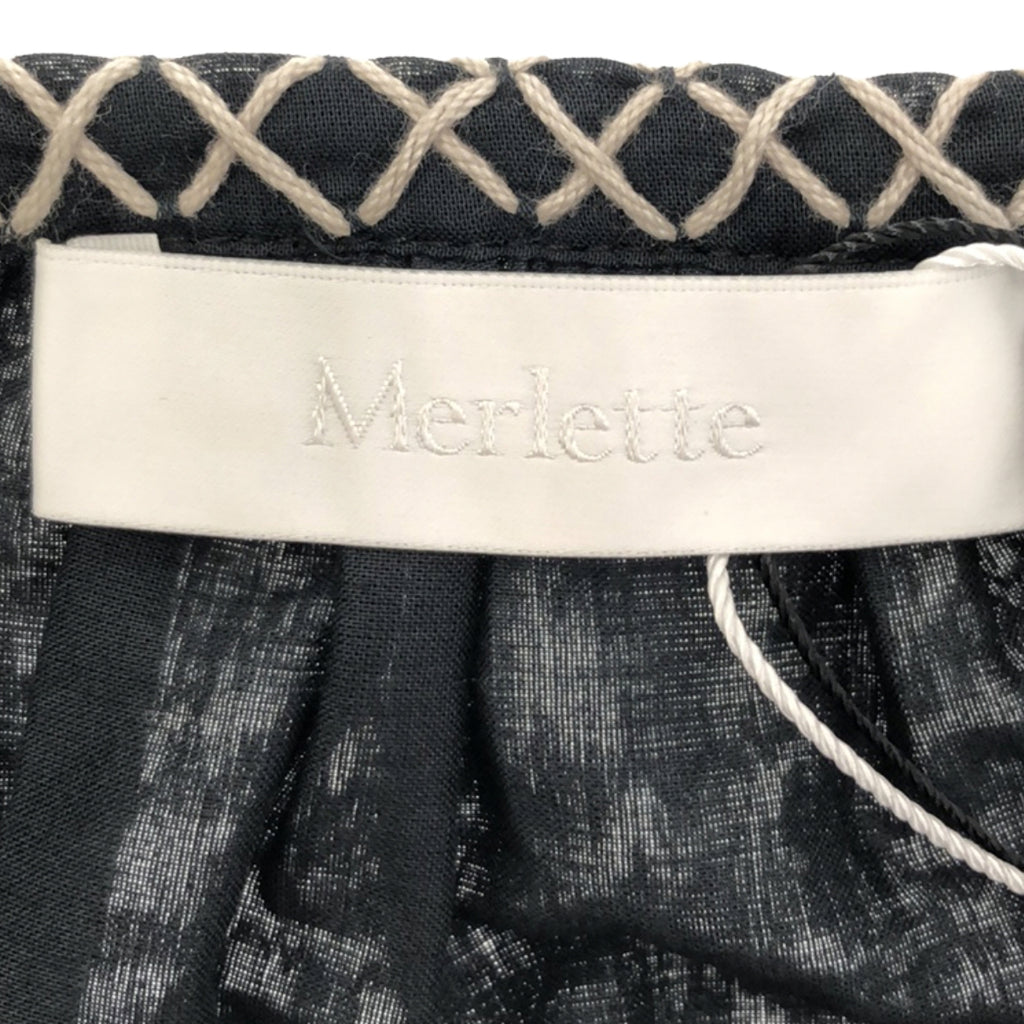 【美品】  MERLETTE / マーレット | NES DRESS コットン ギャザー ティアード ワンピース | S | ブラック | レディース