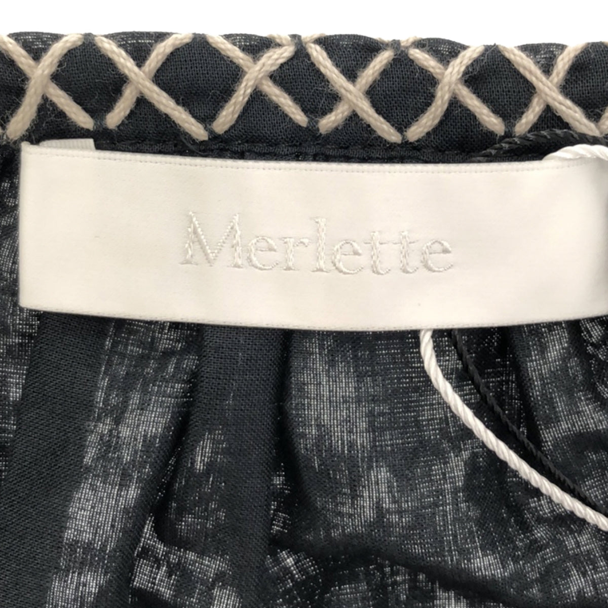 [狀況良好] MERLETTE / NES DRESS 棉質褶皺分層連身裙 | S |黑色 |女性的