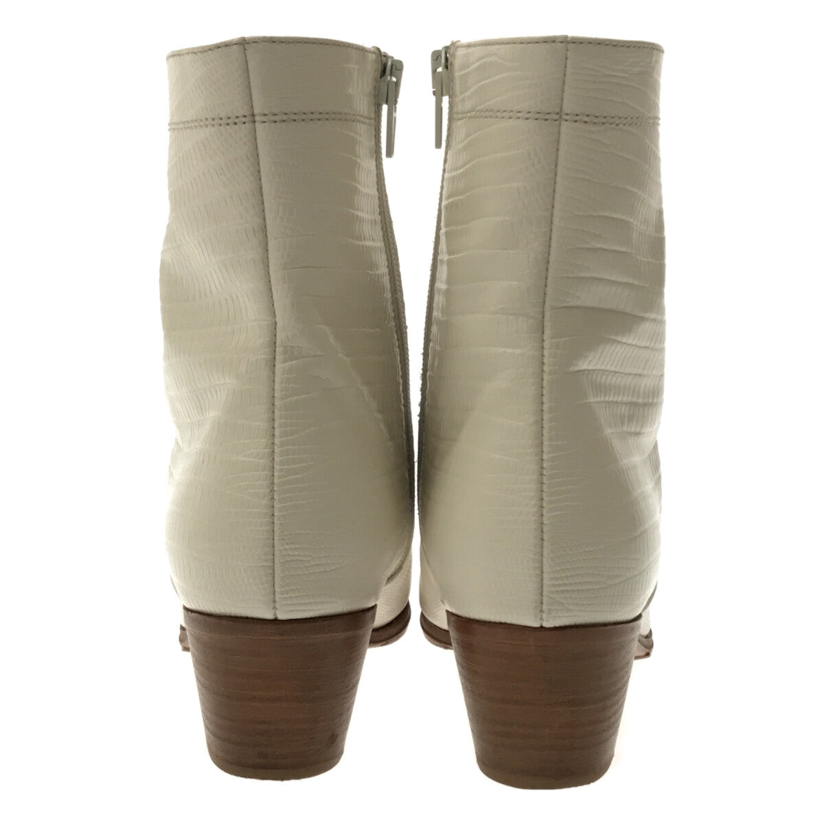 CELINE | Crocodile embossed short boots | Size 34 | White | Women's