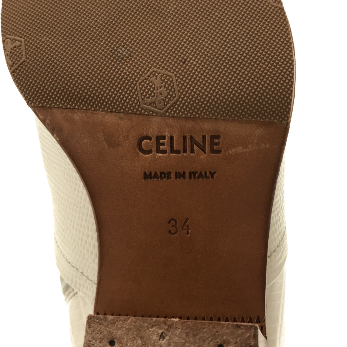 CELINE | Crocodile embossed short boots | Size 34 | White | Women's