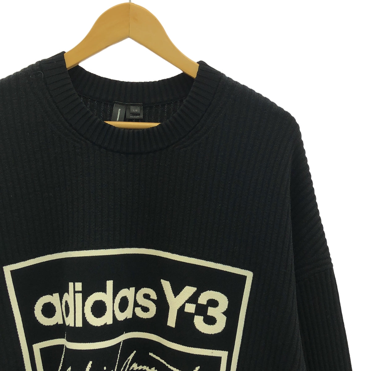 Y-3 / ワイスリー | U TECH KNIT CREW SWEATER リブニット | L | ブラック/ホワイト | メンズ