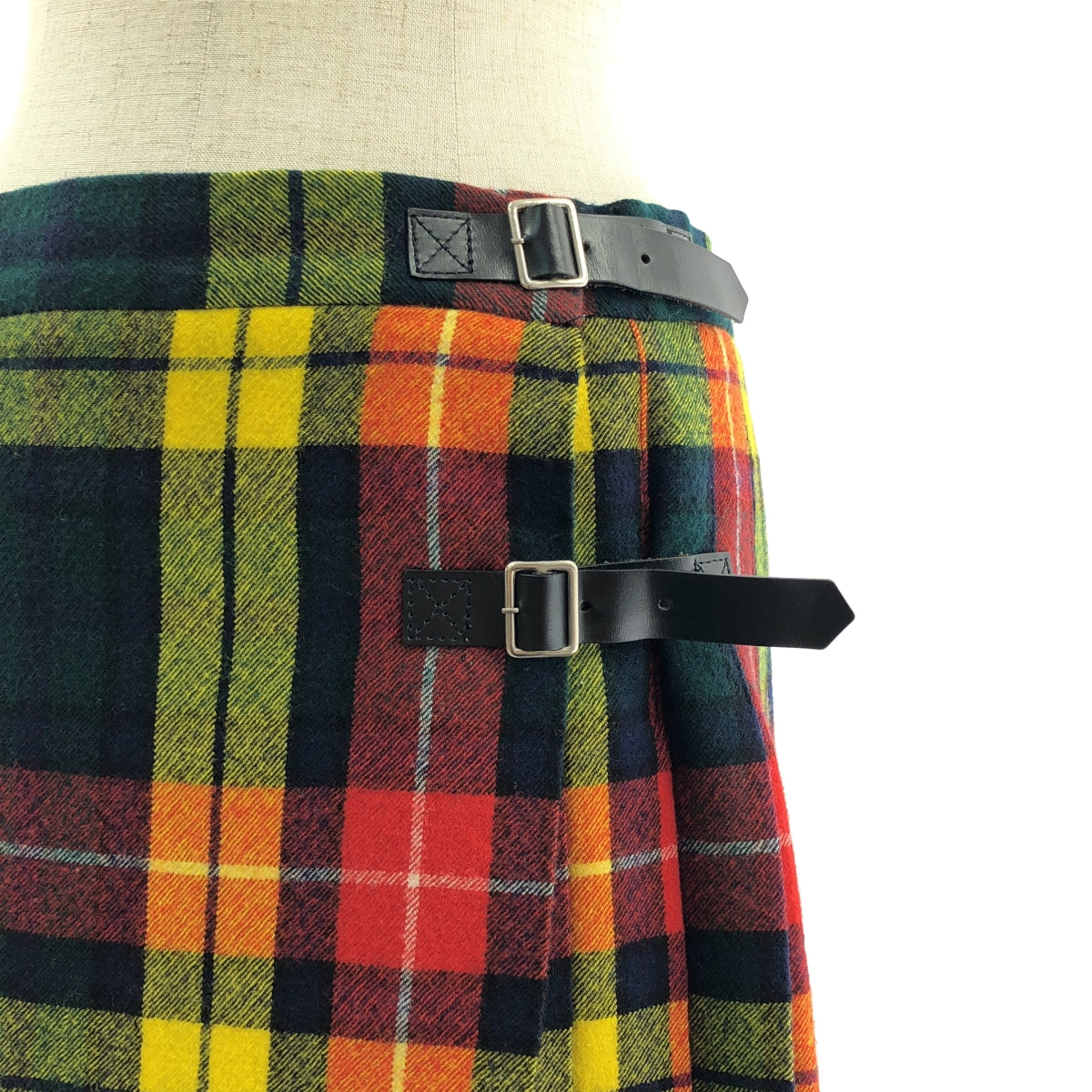 tricot COMME des GARÇONS | 2011 秋冬 | 羊毛格紋褶飾裹身長裙 | M 碼 | 女款