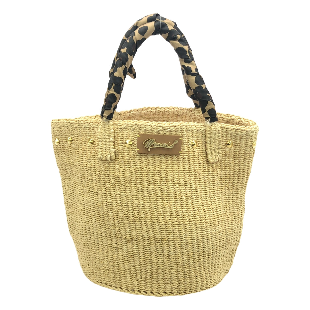 【美品】  MUVEIL / ミュベール | スタッズ バケット カゴ ハンド トートバッグ | ベージュ | レディース
