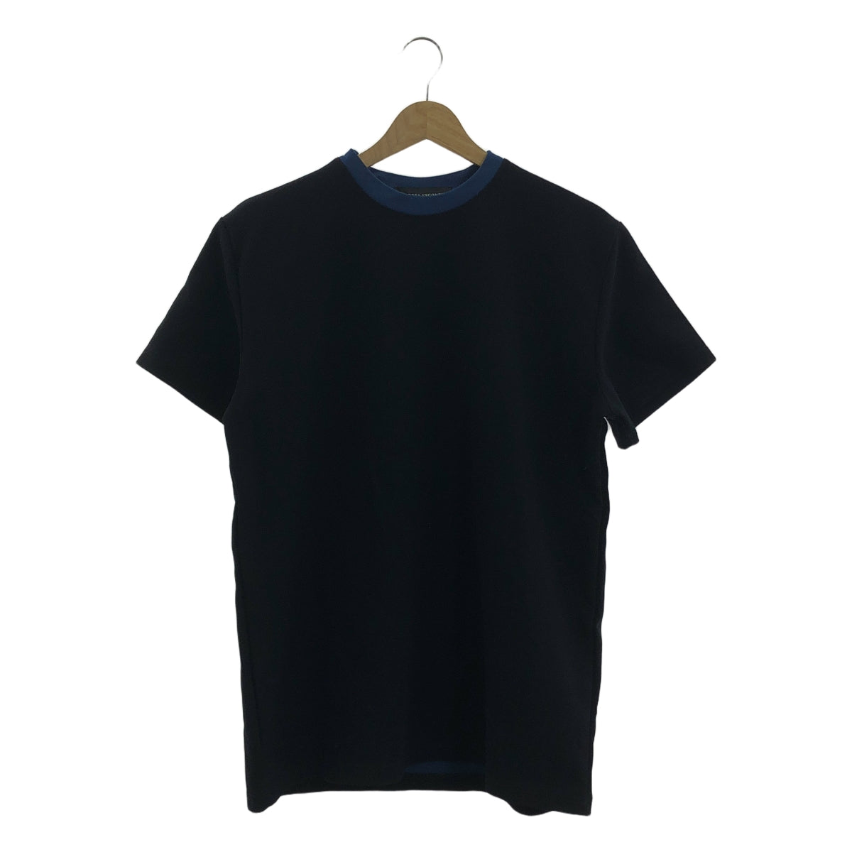 【美品】  None / | ANDREA INCONTRI / アンドレア・インコントリ ジップ ストレッチ Tシャツ カットソー | S | ブラック/ネイビー | メンズ