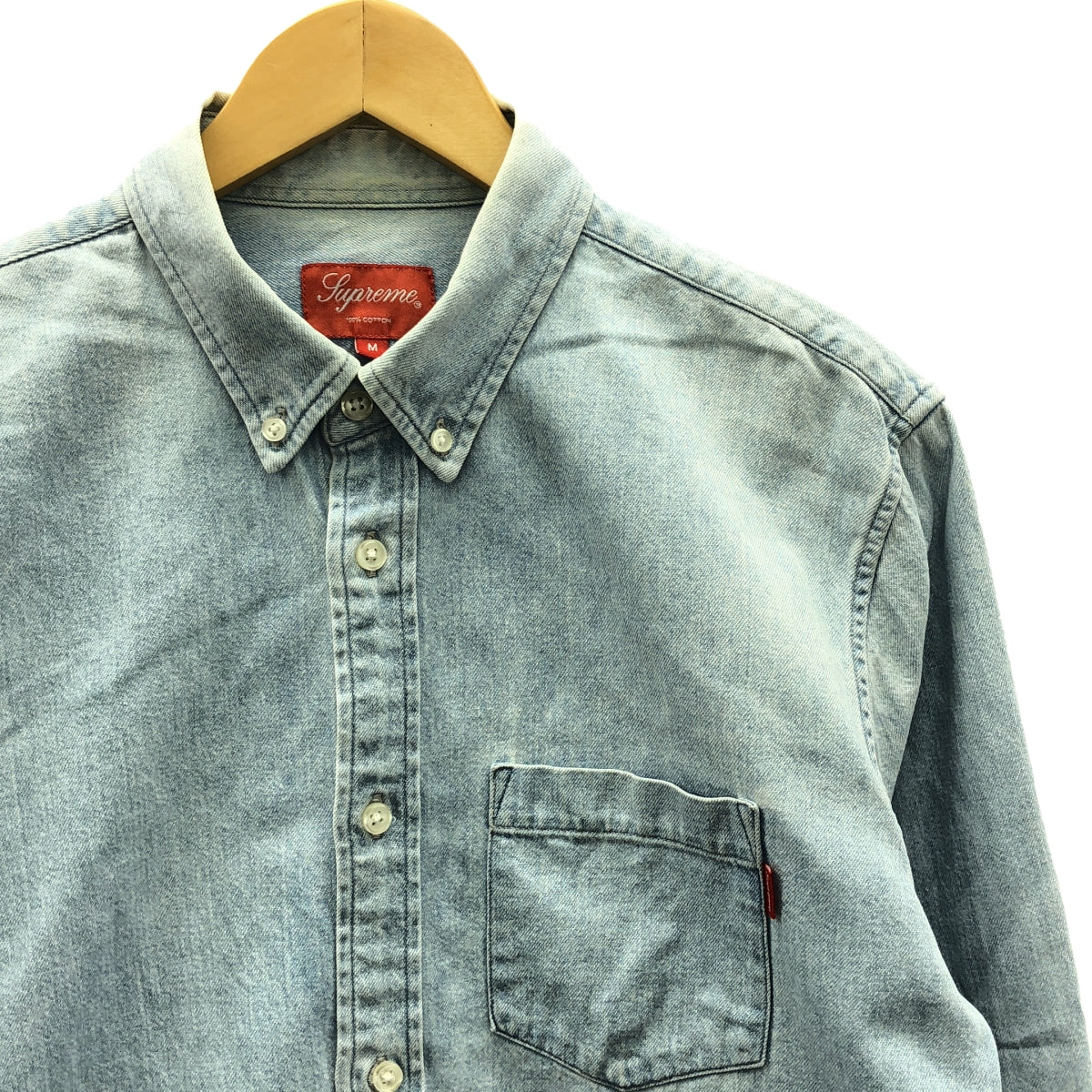 SUPREME | 2014AW | Herringbone Denim Shirt | M | Indigo | Men's