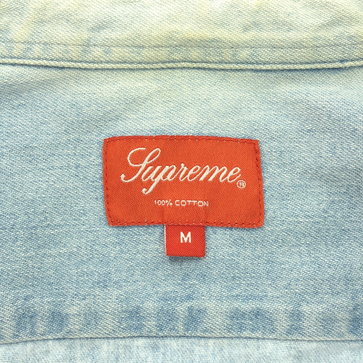 SUPREME / 슈프림 | 2014AW | Herringbone Denim Shirt 헤링본 데님 셔츠 | M | 인디고 | 남성