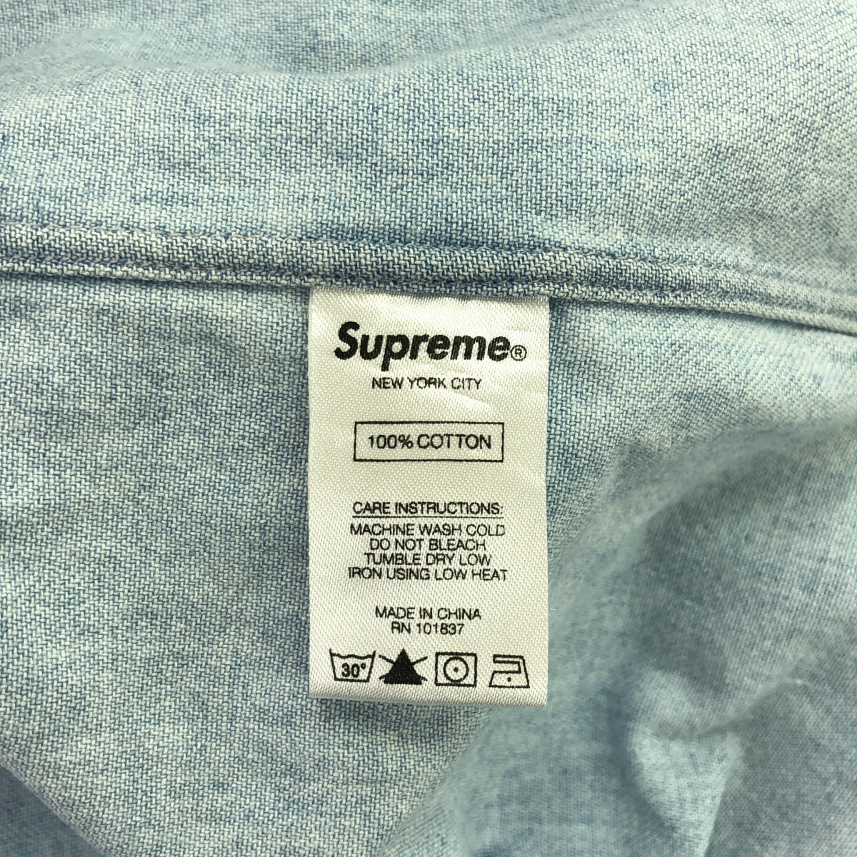 SUPREME / シュプリーム | 2014AW | Herringbone Denim Shirt ヘリンボーン デニムシャツ | M | インディゴ | メンズ