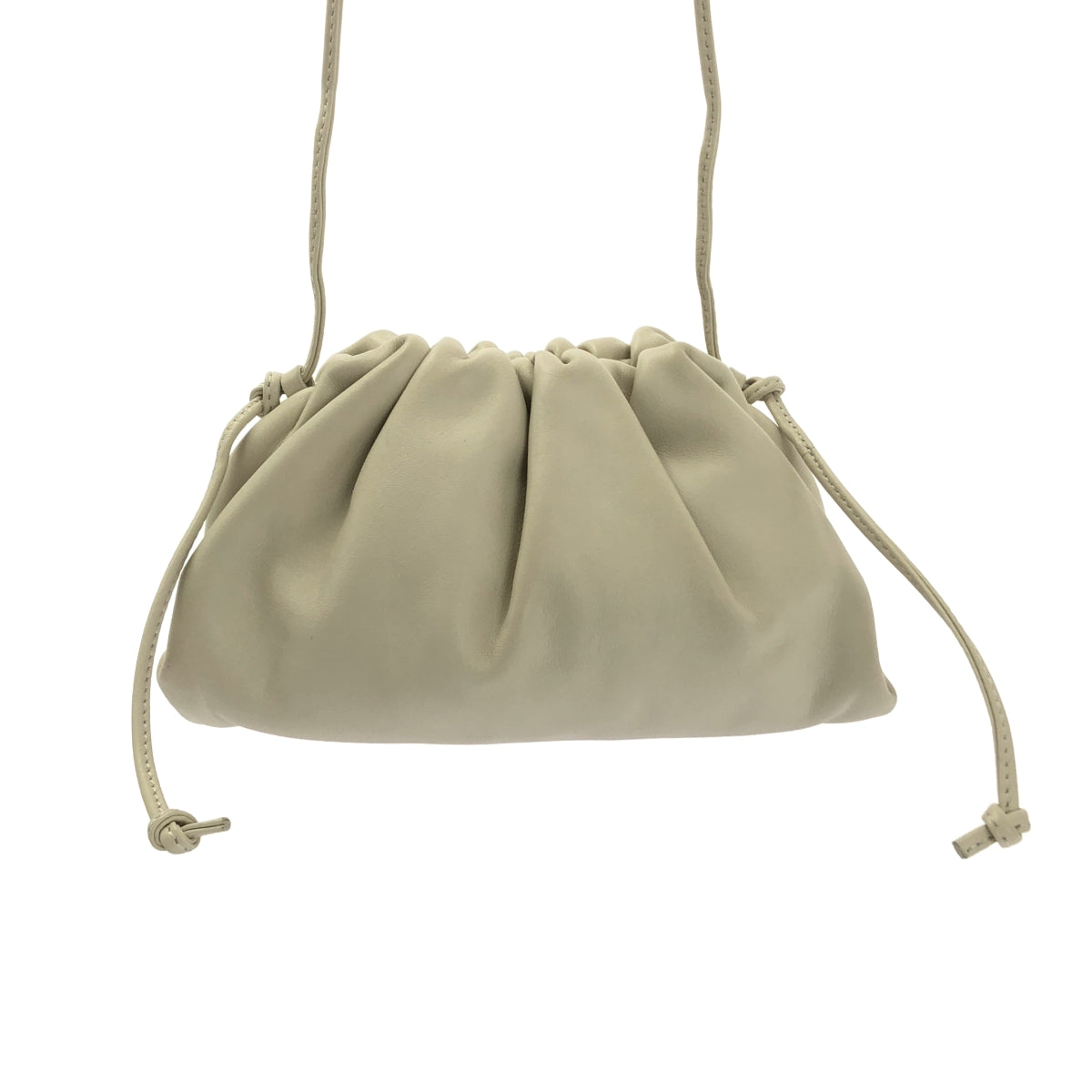 【成色極佳】葆蝶家 (BOTTEGA VENETA) | 迷你 The Pouch Clasp 單肩包 | 象牙色 | 女士