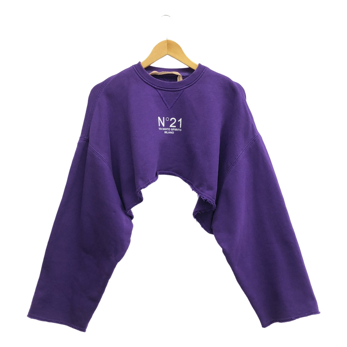 N°21 / ヌメロヴェントゥーノ | logo design short sweat ロゴプリントクロップドスウェット | S | パープル | レディース