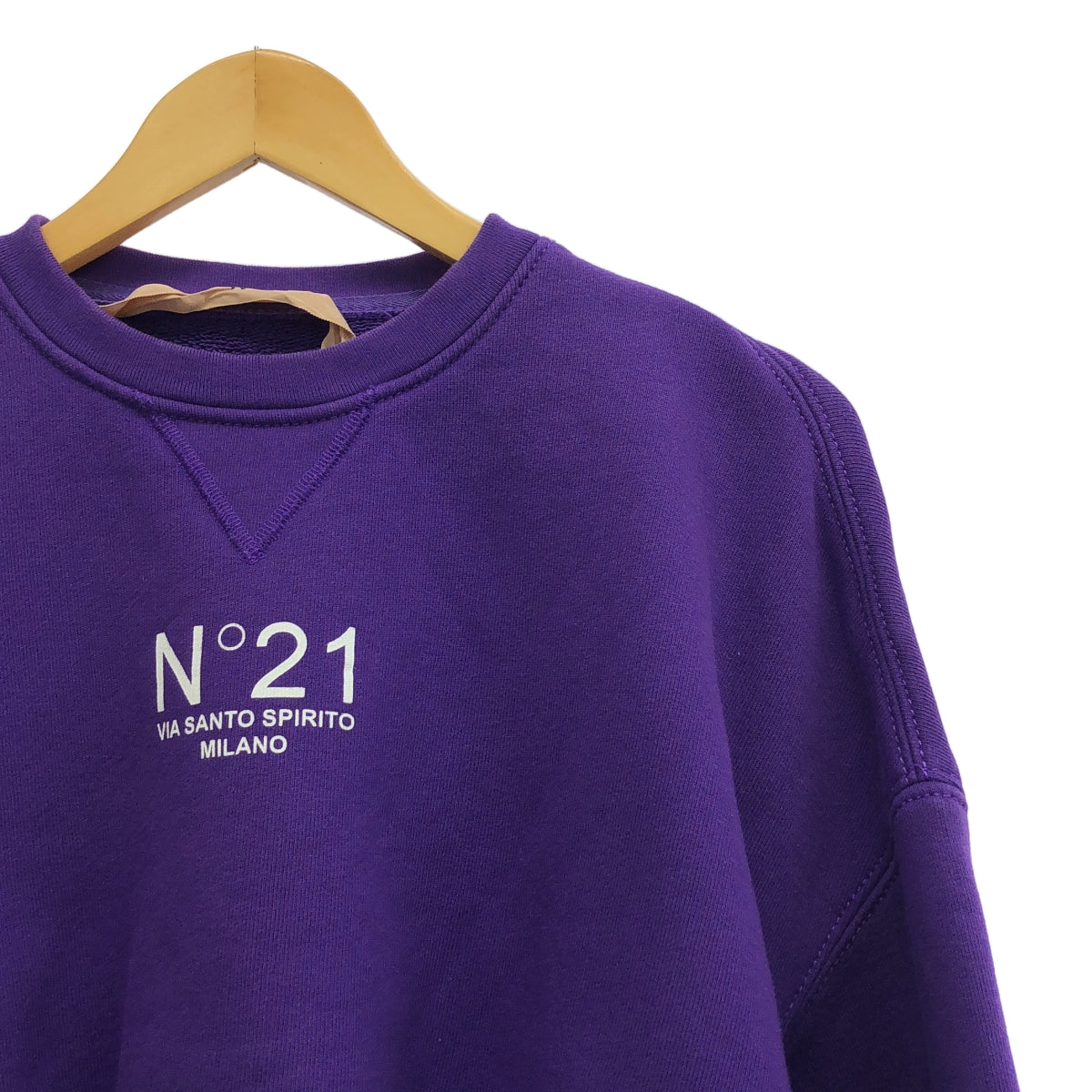 N°21 / ヌメロヴェントゥーノ | logo design short sweat ロゴプリントクロップドスウェット | S | パープル | レディース