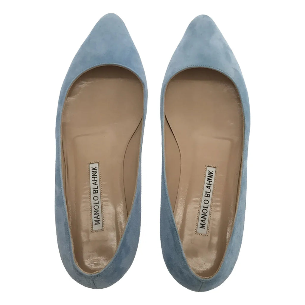 【美品】  MANOLO BLAHNIK / マノロブラニク | フラットパンプス | 35 | ブルー | レディース