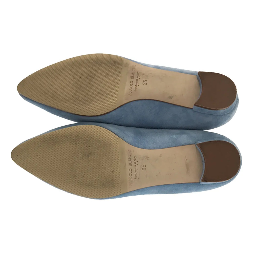 【美品】  MANOLO BLAHNIK / マノロブラニク | フラットパンプス | 35 | ブルー | レディース