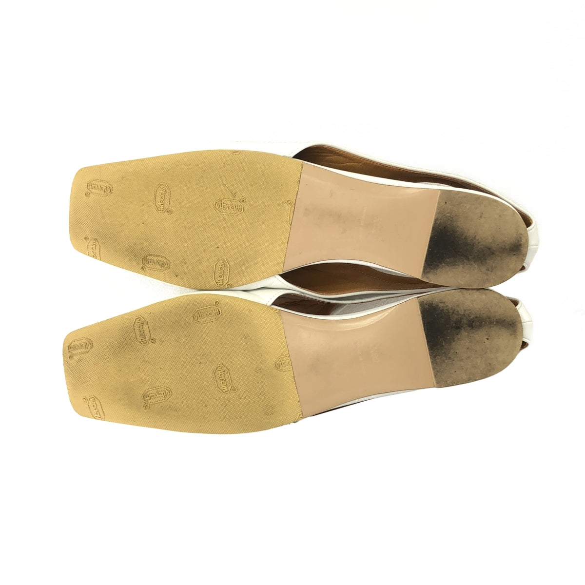 【미품】 PIPPICHIC / 피피식 | AMBER COCO 스퀘어 투 플랫 슈즈 | 36 1/2 | 화이트 | 여성