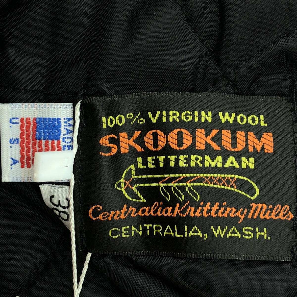 【美品】  SKOOKUM / スクーカム | AWARD JACKET ラグラン アームレザー スタジャン | 38 | グレー / ブラック | メンズ