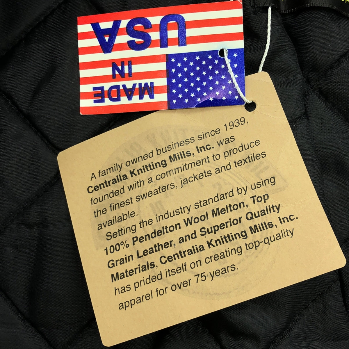 [狀況良好] SKOOKUM |獲獎夾克 插肩袖皮革體育場夾克 |尺寸 38 |灰色/黑色 |男士