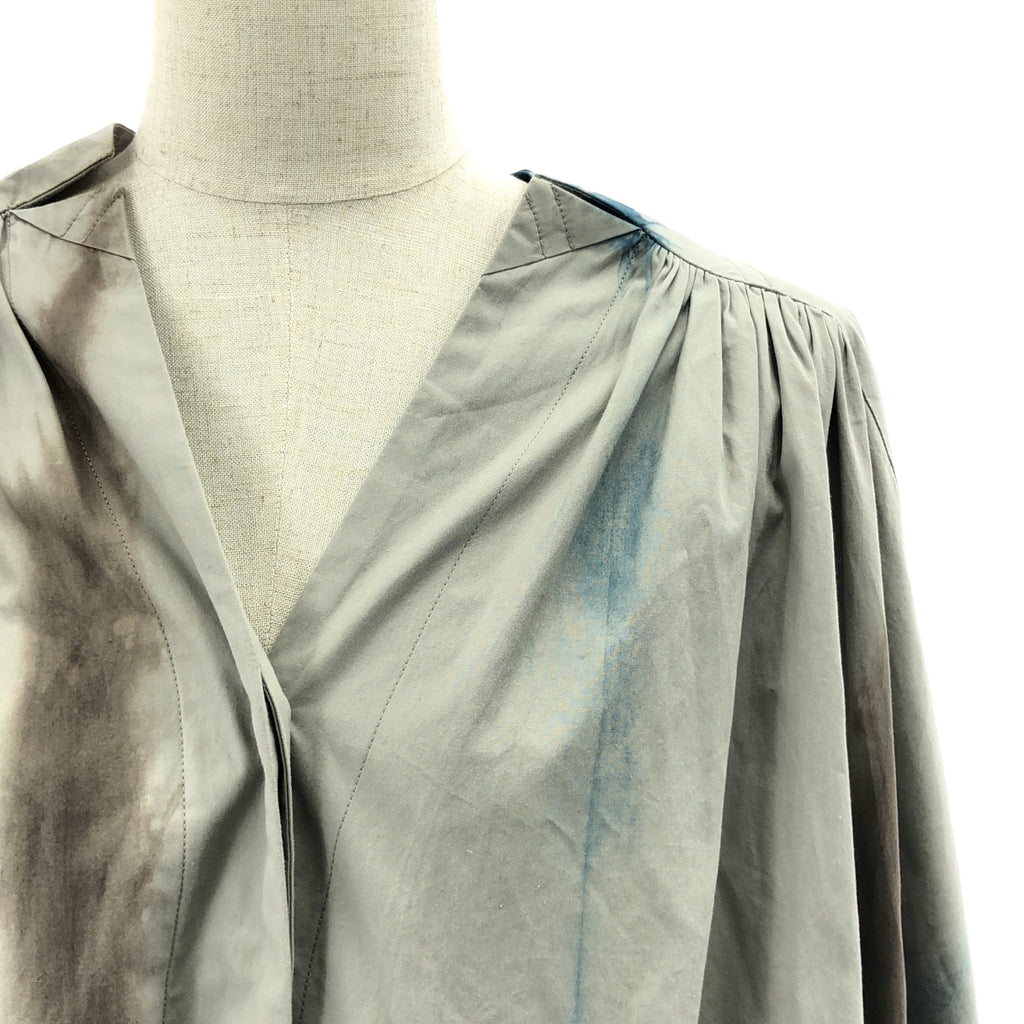 seya. / セヤ | DRESS HAND DYED コットン シルク シャツワンピース | S | グレー/ブルー | レディース