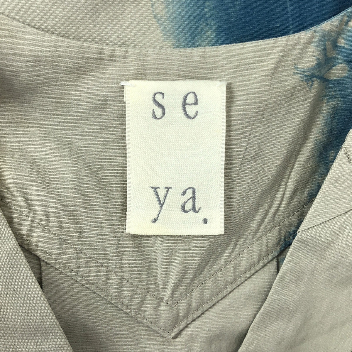 seya. / セヤ | DRESS HAND DYED コットン シルク シャツワンピース | S | グレー/ブルー | レディース