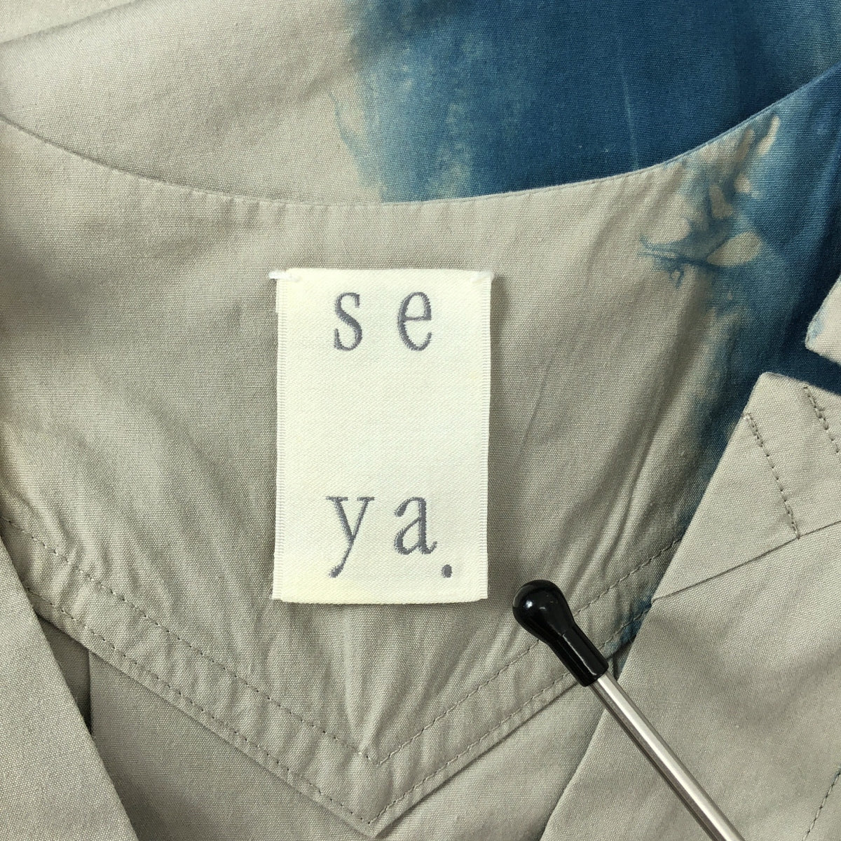 seya. / セヤ | DRESS HAND DYED コットン シルク シャツワンピース | S | グレー/ブルー | レディース